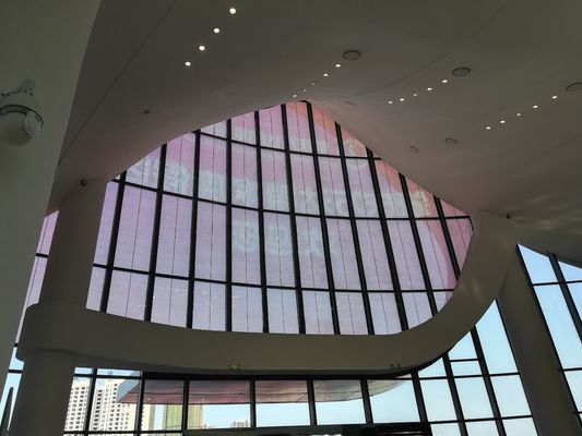 4S 판매점을 위한 P15 글라스 투명한 LED 커튼 72 밀리미터 두께