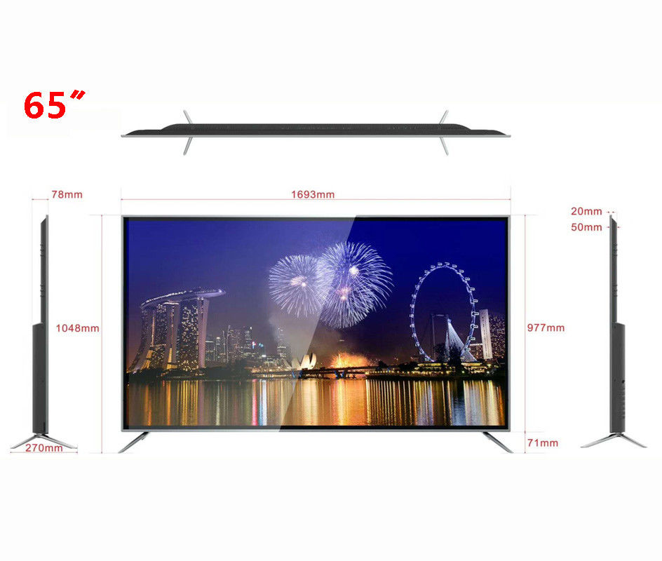 400 NIT 액정 화면 텔레비전 65 인치 Lcd 스마트 텔레비전 안드로이드 8.0